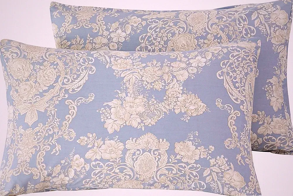 100% Cotton Pillowcases Set of 2 King Size Damask Floral Pillow Cases Envelope C