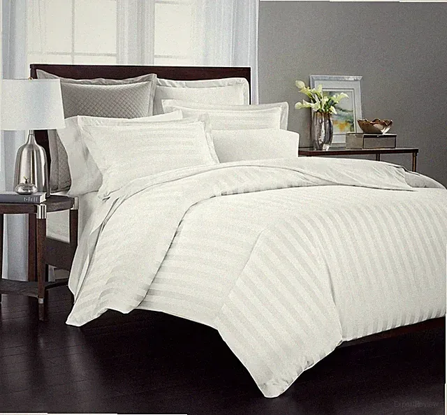 $250 Charter Club Damask Stripe 550 Supima 3 pc Duvet Cover Set Full/Queen