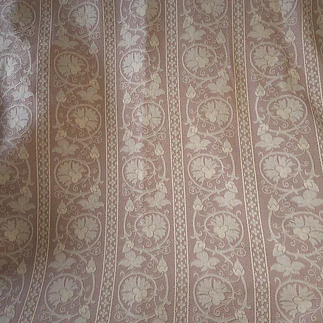 7+ Yds Damask Fabric Thistle Stripe Upholstery Drapery Home Decor Pink Beige 54"