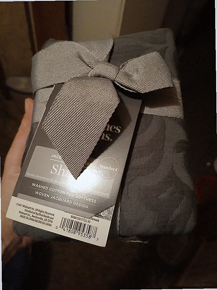 Better Home and Garden Jacquard Damask Shams Dark Gray Standard