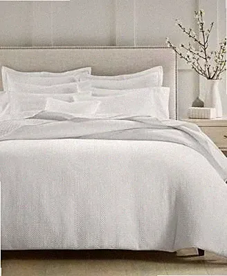 Charter Club Damask Collection Waffle Stripe 3 Pc. Full / Queen Comforter Set