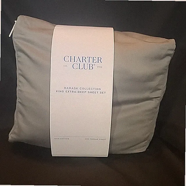 Charter Club Damask Extra-deep Fitted Sheet And 2 King Pillowcases No Flat Sheet
