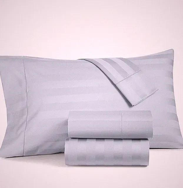 Charter Club Damask Queen Sheet Set 550 Thread Count 100% Cotton Blue Stripe NEW
