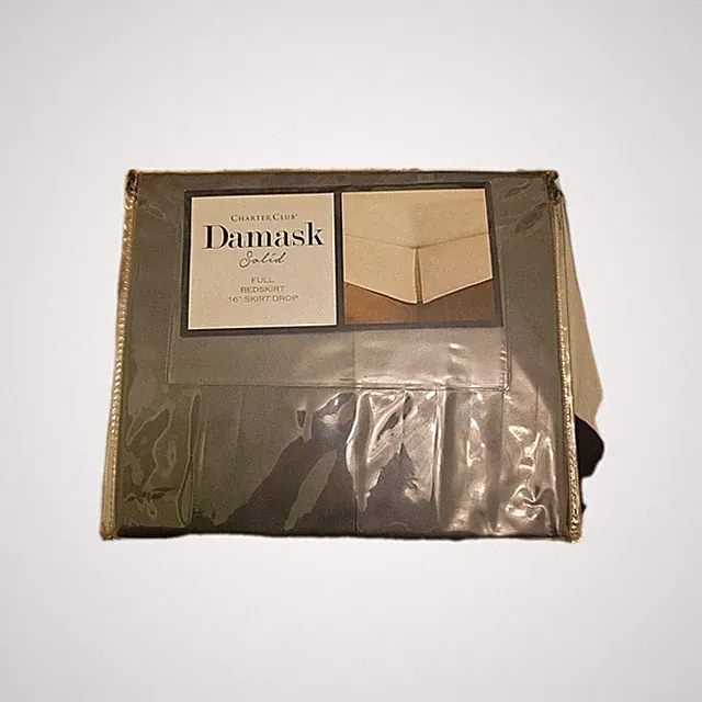Charter Club Damask Solid Full Bedskirt 16" Skirt Drop