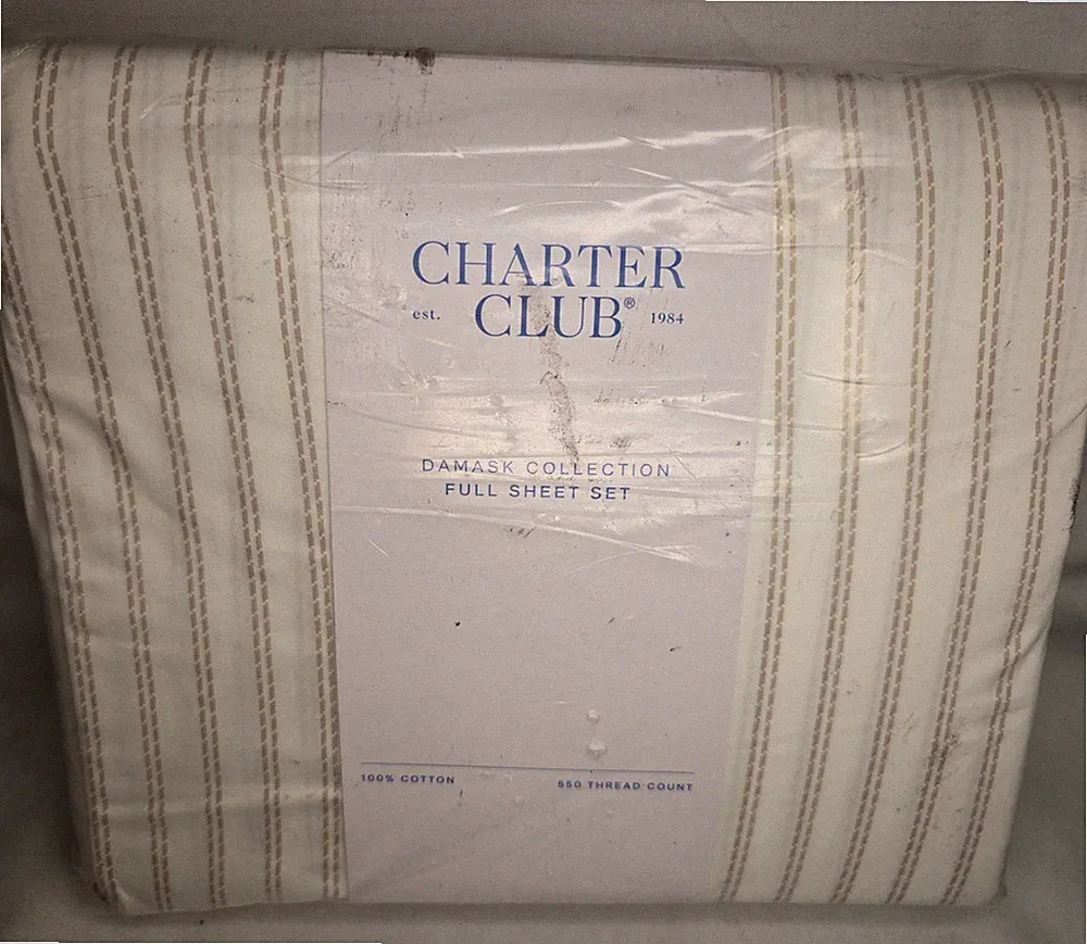 Charter Club Damask Stripe 550 Thread Count FULL