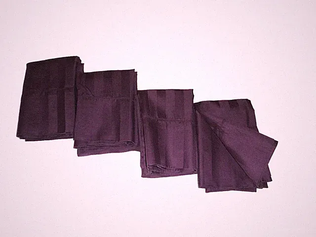 CHARTER CLUB SATEEN purple DAMASK stripe (4) standard PILLOWCASES 18x30