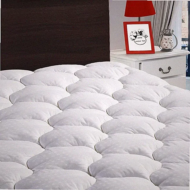 Cotton Queen Mattress Pad Fitted Quilted Mattress Cover Pillow Top Mattress T...