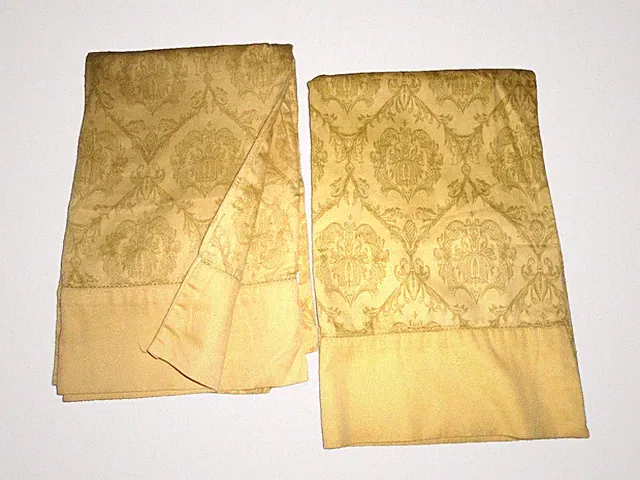 ELITE HOME gold sateen damask paisley (2) standard PILLOWCASES 19x29