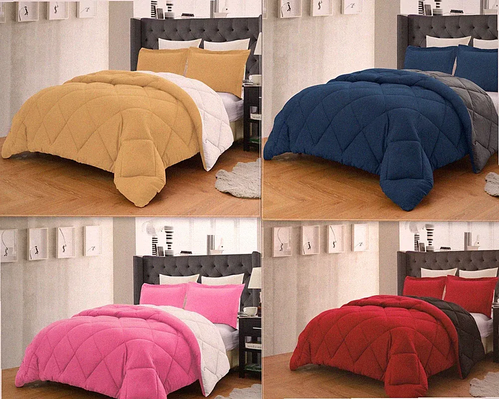Empire Home Dayton Reversible 3 Piece Comforter Set With Matching Pillow Shams