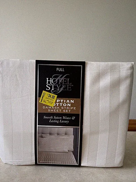Hotel Style Full Egyptian Cotton Sheet Set Damask 600 Thread Count Sateen Weave