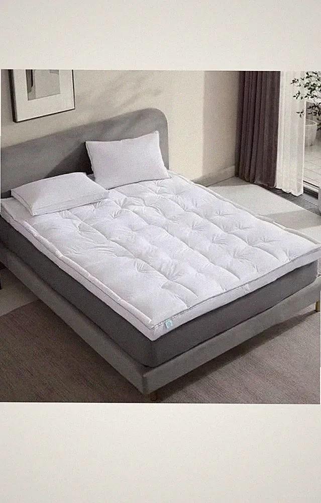 Mattress Topper Size - 3 Inch Feather Bed 100% Cotton Cover Fabric- All King