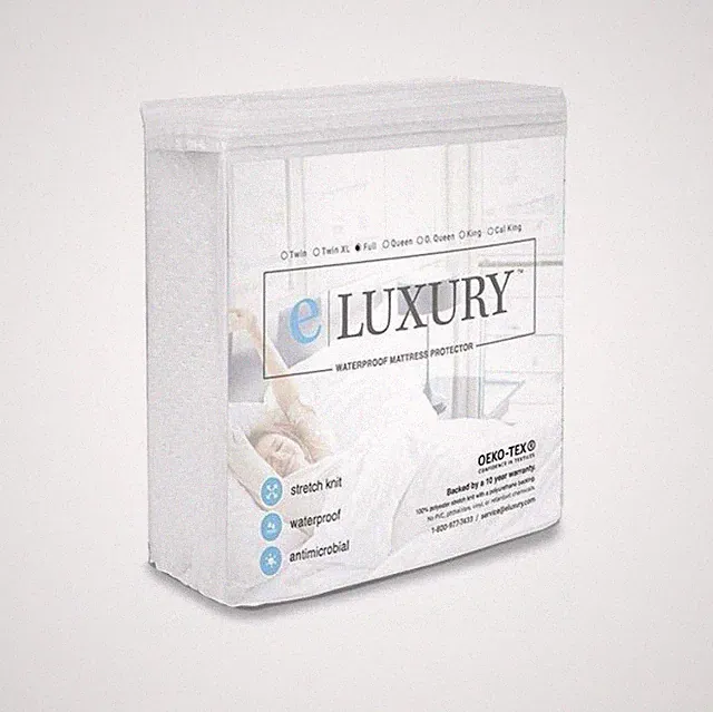 New E LUXURY Mattress Protector Stretch Knit Waterproof Antimicrobial - Full