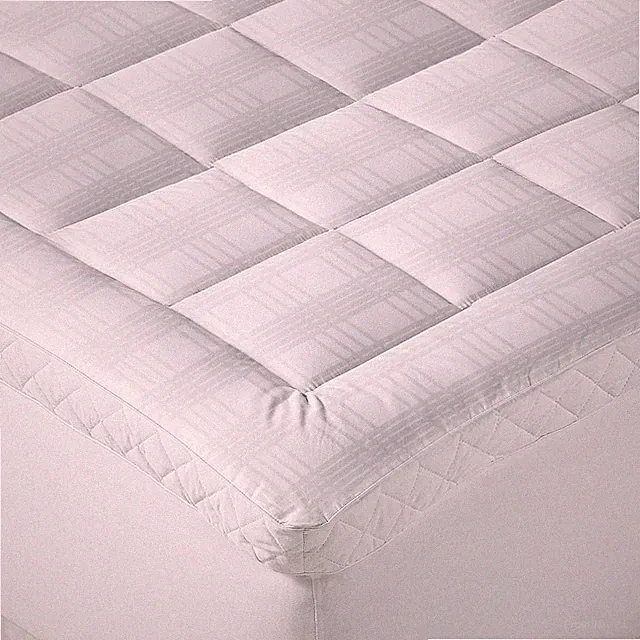 Opened 400TC Damask Windowpane Mattress Topper Different Sizes