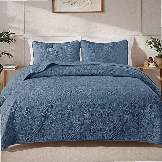 Oversized King Quilt Set Lightweight Bedspread Bedding with 2 Pillow Shams