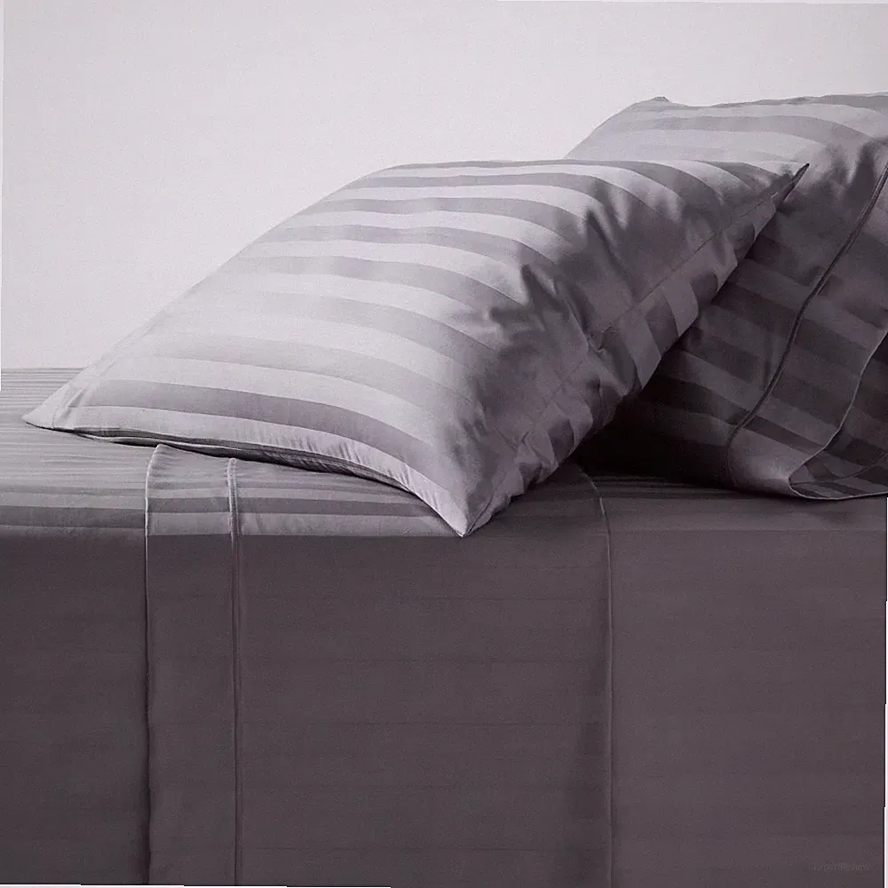 Queen 800 Thread Count Hotel Collection Sheet Set Damask Dark Gray Hem