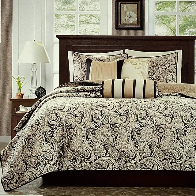 Quilt Traditional Damask Design All Season, Lightweight Coverlet Bedspread Beddi