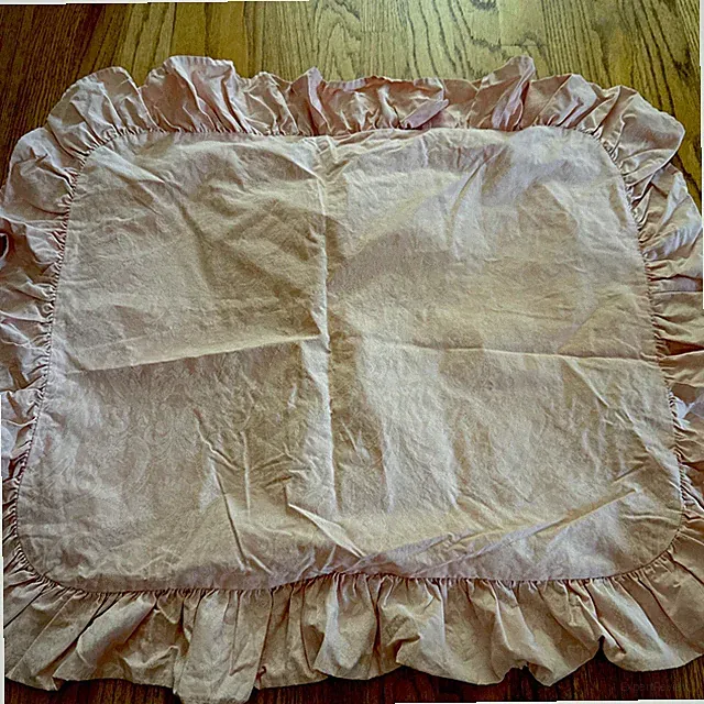 Ralph Lauren Pink Avery Damask Ruffled Standard Pillow Sham