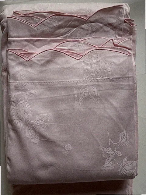 Rare! NEW *QUEEN KING DUVET COVER Damask PINK Rose EMBROIDERED 100% Cotton