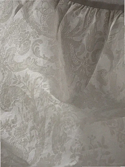 Rare! RALPH Lauren AVERY *KING Retired WHITE BED SKIRT Damask READ*