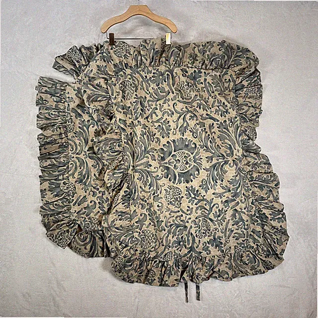 Vtg Ralph Lauren Duvet Cover Set Full Queen Ruffled Donovan Landing Damask Sham